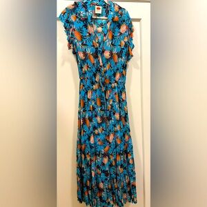 Farm Rio blue maxi dress with pineapple print, size L, excellent condition